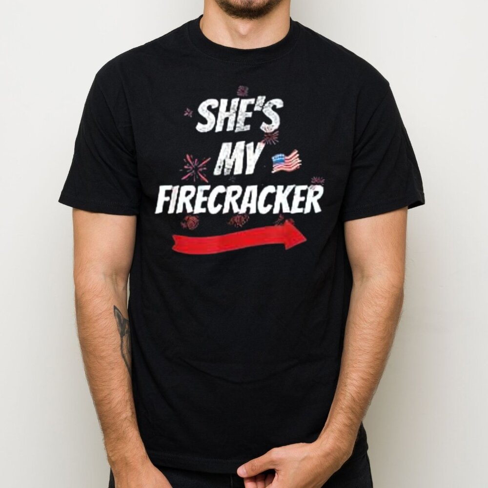 She_s My Firecraker Shirt, Couple Matching Shirt, Independence Day T-shirt